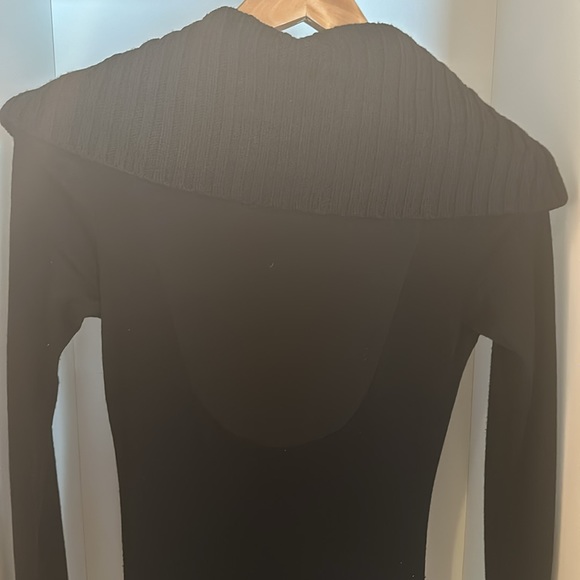 Alice + Olivia black knit, off the shoulder dress with mesh back detail - Picture 3 of 4